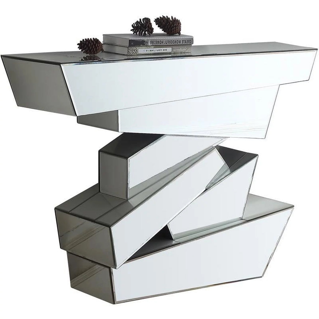 Mirrored Geometric Console Table U389777