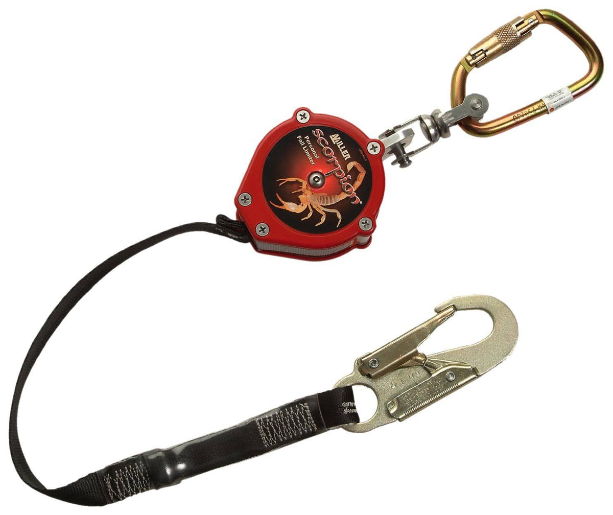 Red Personal Fall Limiter with Carabiner and Swivel Shackle I210862