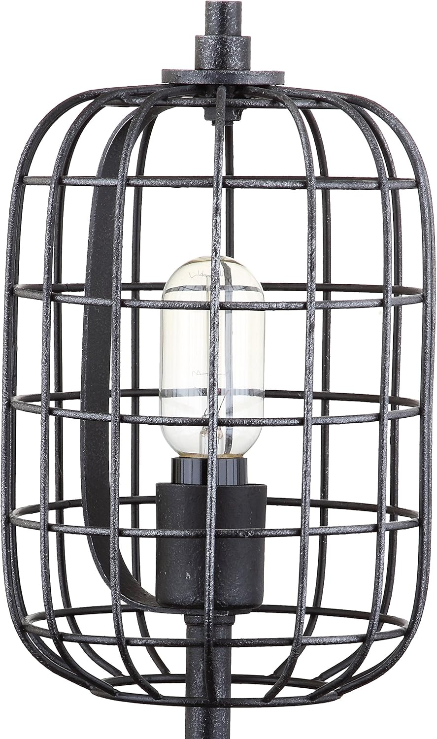 Black/Silver Industrial Metal Table Lamp L8980