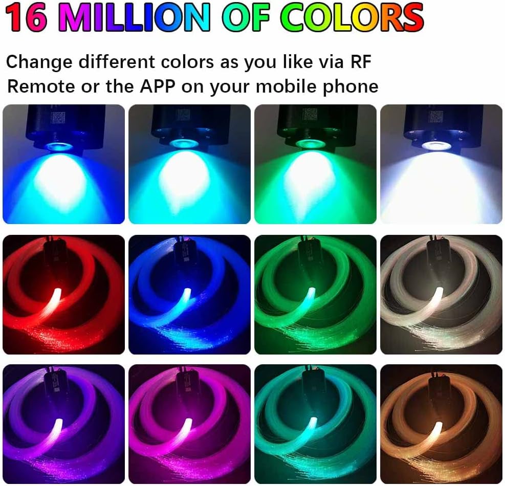 420pcs 0.03in 9.8ft RGBW LED Fiber Optic Star Ceiling Light Kit O401