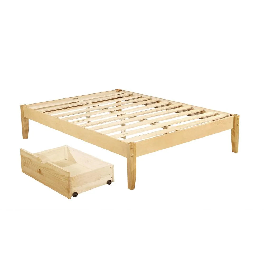 Solid Wood Platform Bed Frame Set of 2 R107257