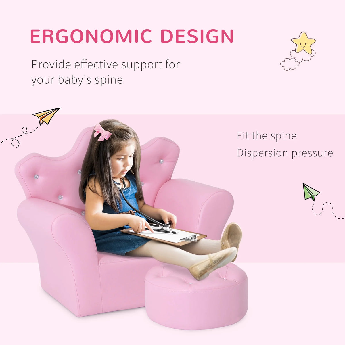 Kids Sofa Set with Footstool D4166
