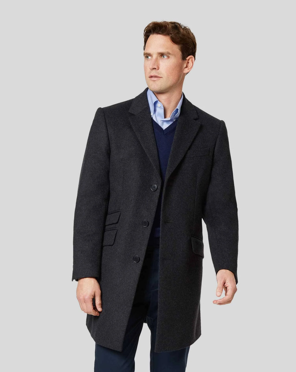 Charcoal Wool Cashmere Coat F507910