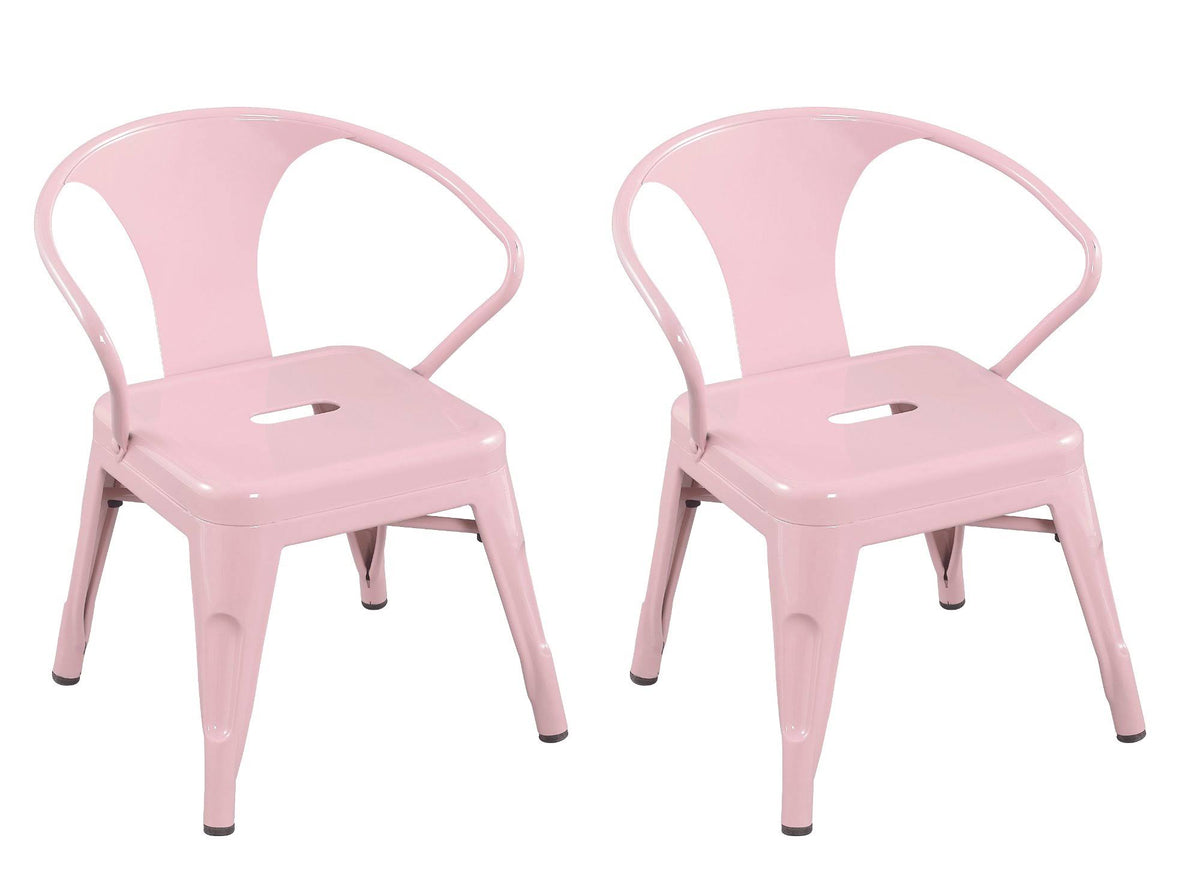 Set of 2 Kids Metal Activity Chairs Blush Pink J2550