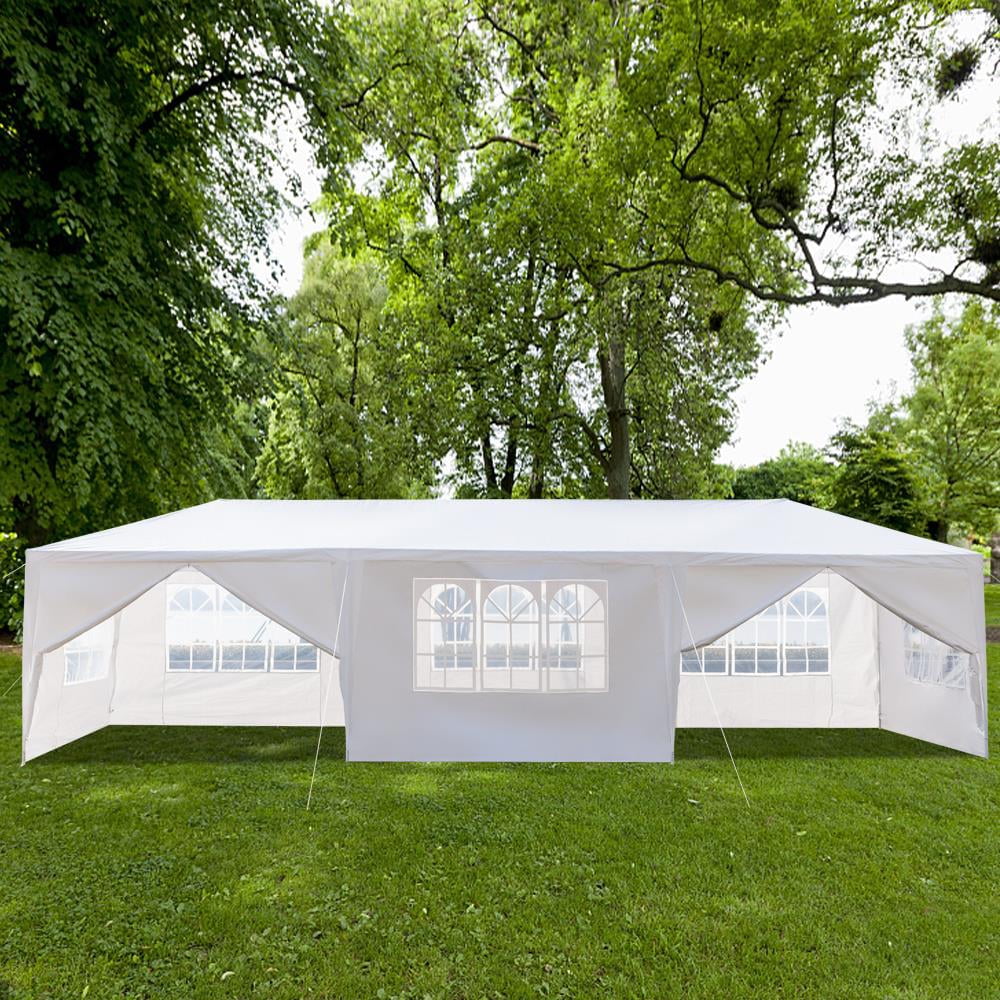 10'x30' White Outdoor Canopy Tent with 8 Side Walls Q860