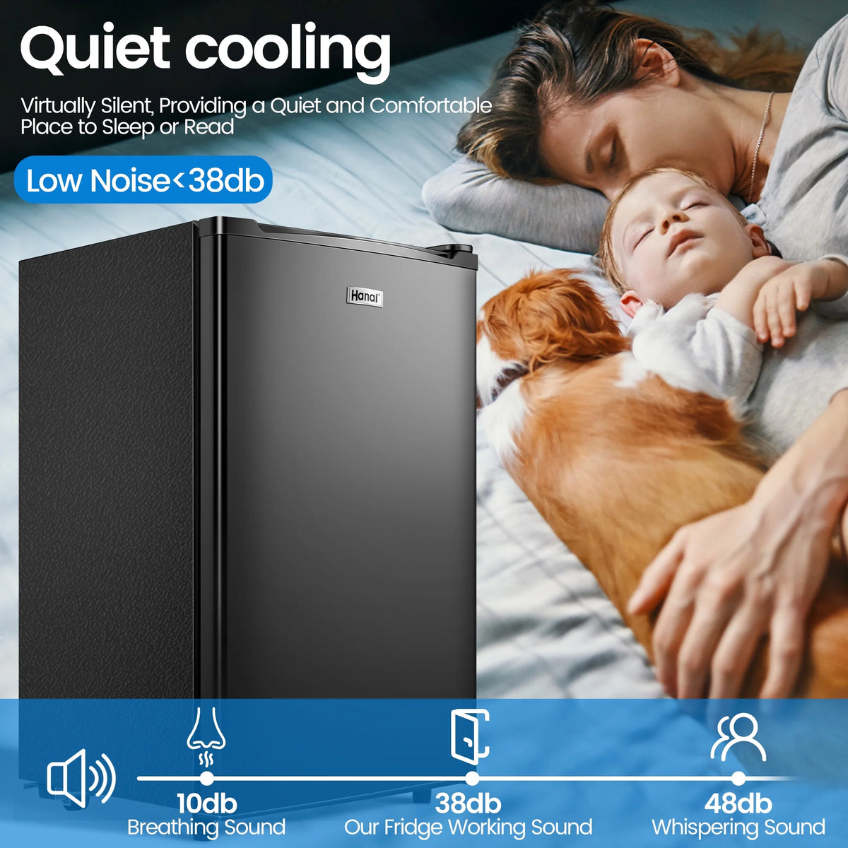 3.2 Cu ft Black One Door Mini Fridge D4318