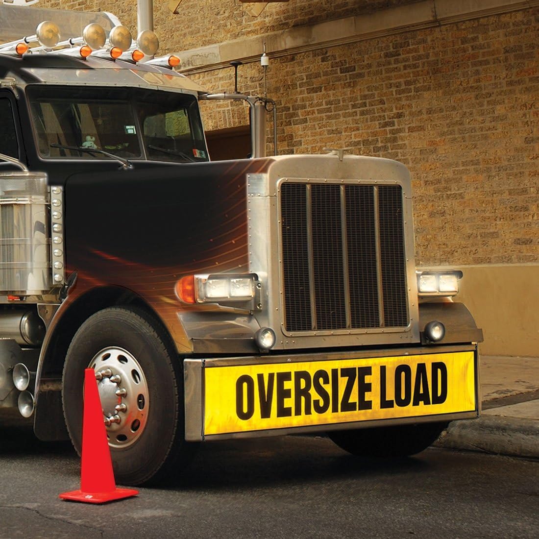 Oversize Load Banner with Stretch Cords and Metal Hooks 2 Pack 18 x 84 Inch V49978