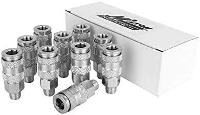 1/4" MNPT High Flow Steel Quick-Connect Coupler Box of 10 Z37401