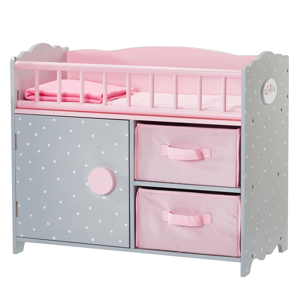 Baby Doll Crib with Cabinet and Cubby H28619