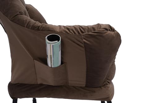 Blue Upholstered Lounge Chair with Ottoman R1974