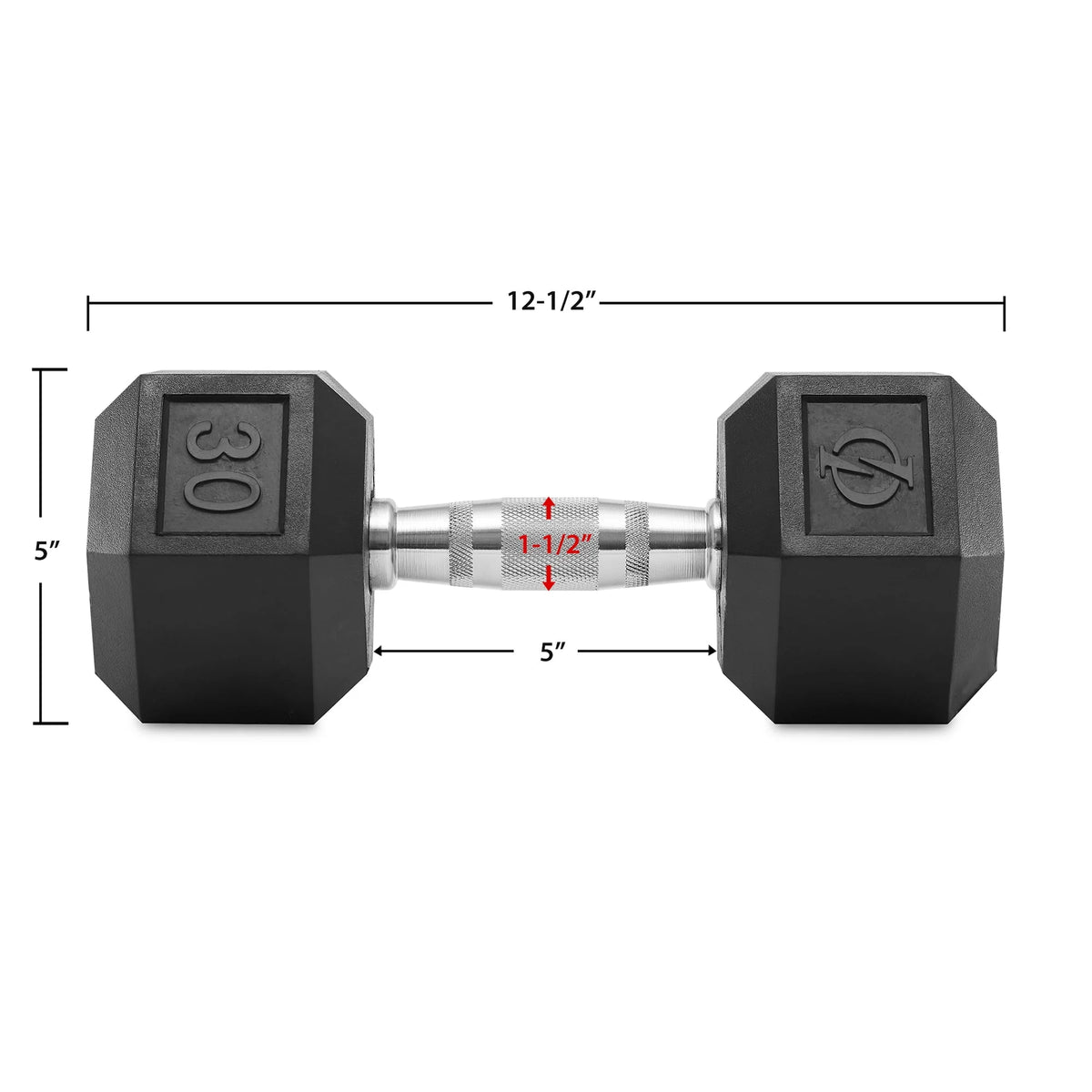 45 lbs Rubber Coated Hex Dumbbell T93135
