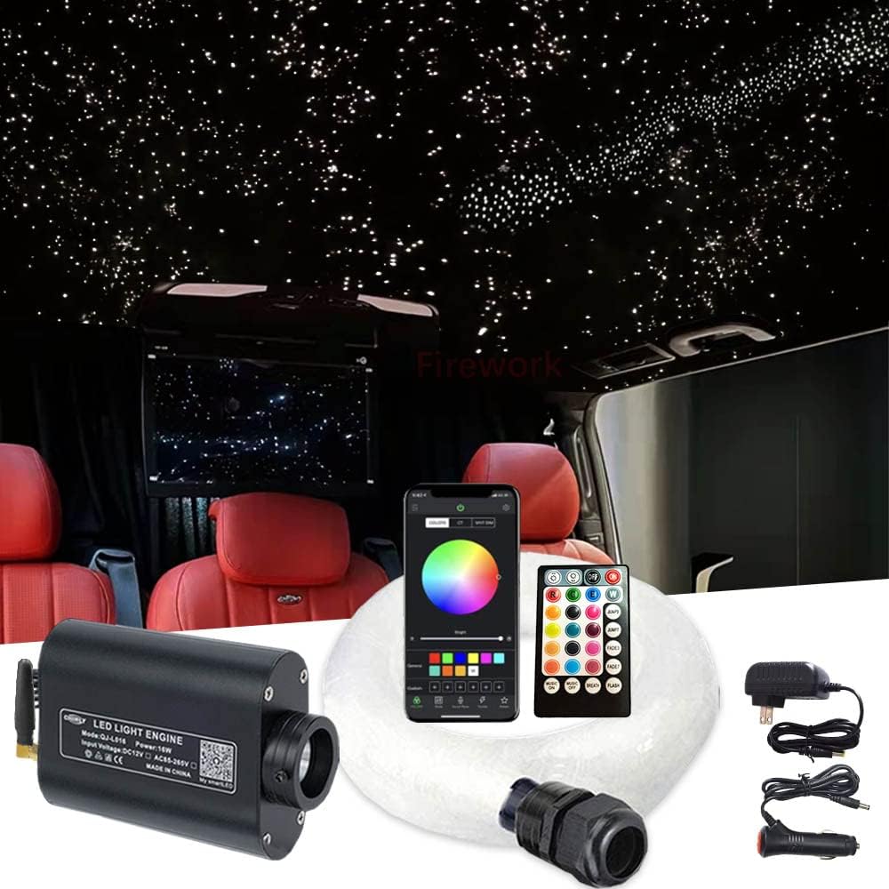 420pcs 0.03in 9.8ft RGBW LED Fiber Optic Star Ceiling Light Kit O401