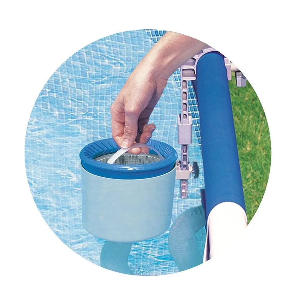 Pool Blaster Battery Powered Leaf Vacuum and Intex Wall Mount Automatic Skimmer N78204