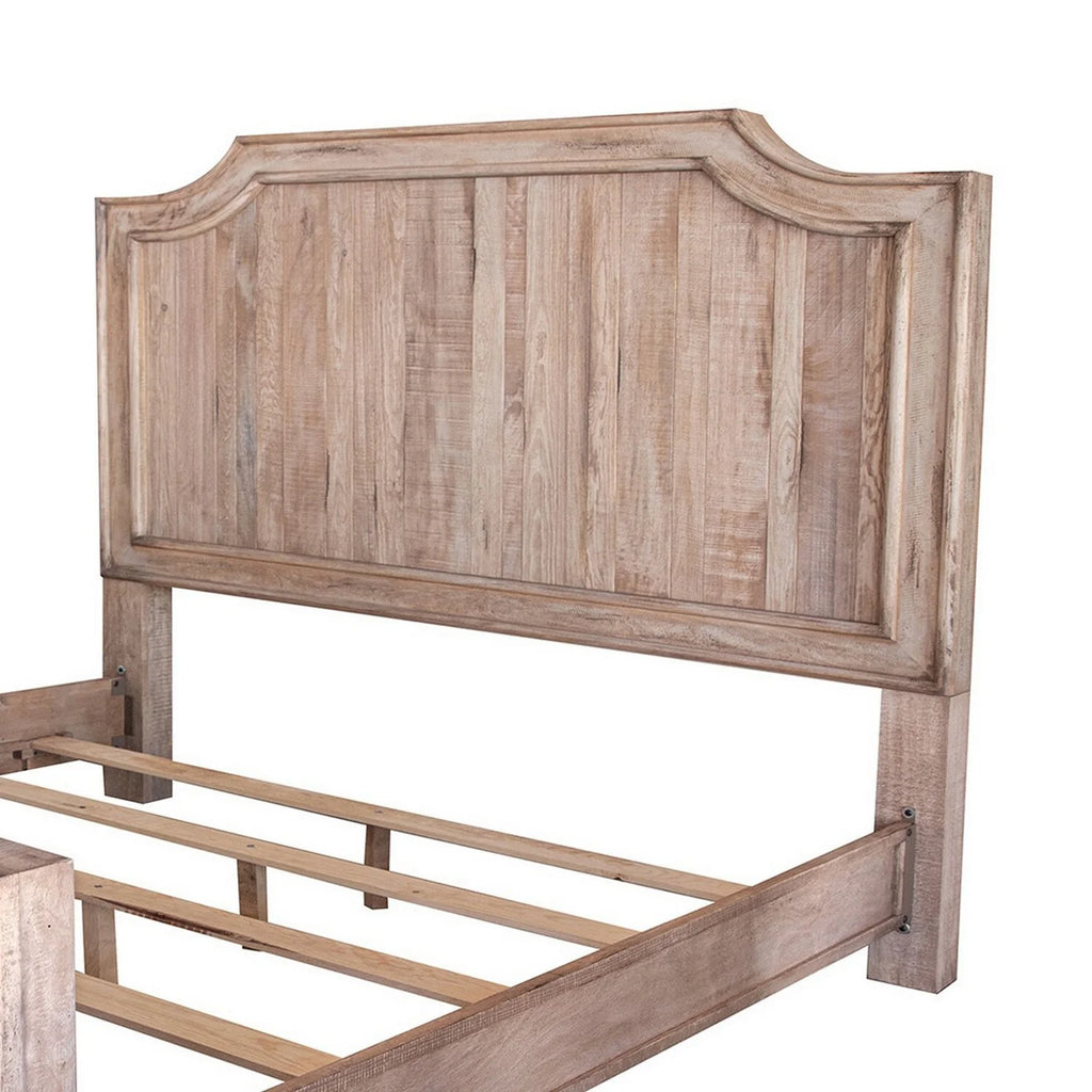 Queen Size Brown Mango Wood Bed V77715