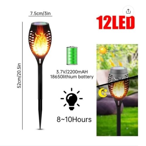 4 Pack Solar Torch Light with Flickering Flame, Waterproof Solar Garden Lights A1759