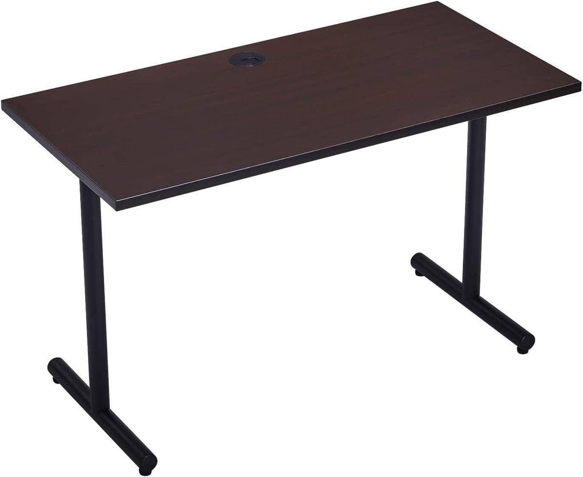 Coffee 47 Inch Computer Desk with Cable Hole C9394