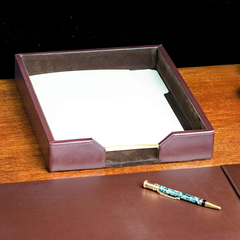 Dark Brown Bonded Leather Letter Tray Pack of 2 K739474
