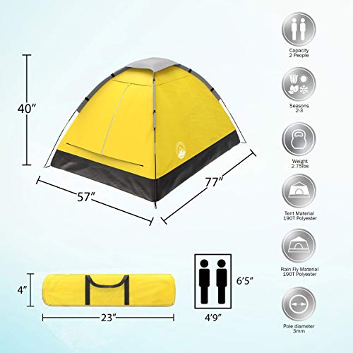2 Person Dome Tent with Rain Fly & Carry Bag H867103