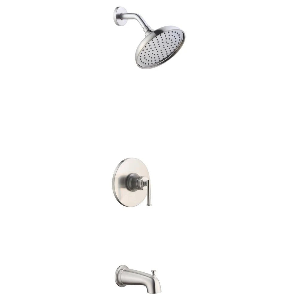 Single-Handle 1-Spray Tub and Shower Faucet in Brushed Nickel V3473