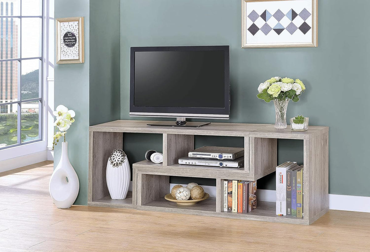 Grey Driftwood Convertible Bookcase TV Stand S62680