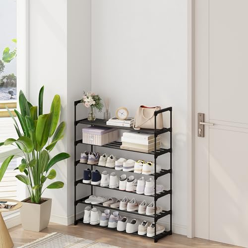 Black Stackable 20 Pairs Shoe Rack P34462