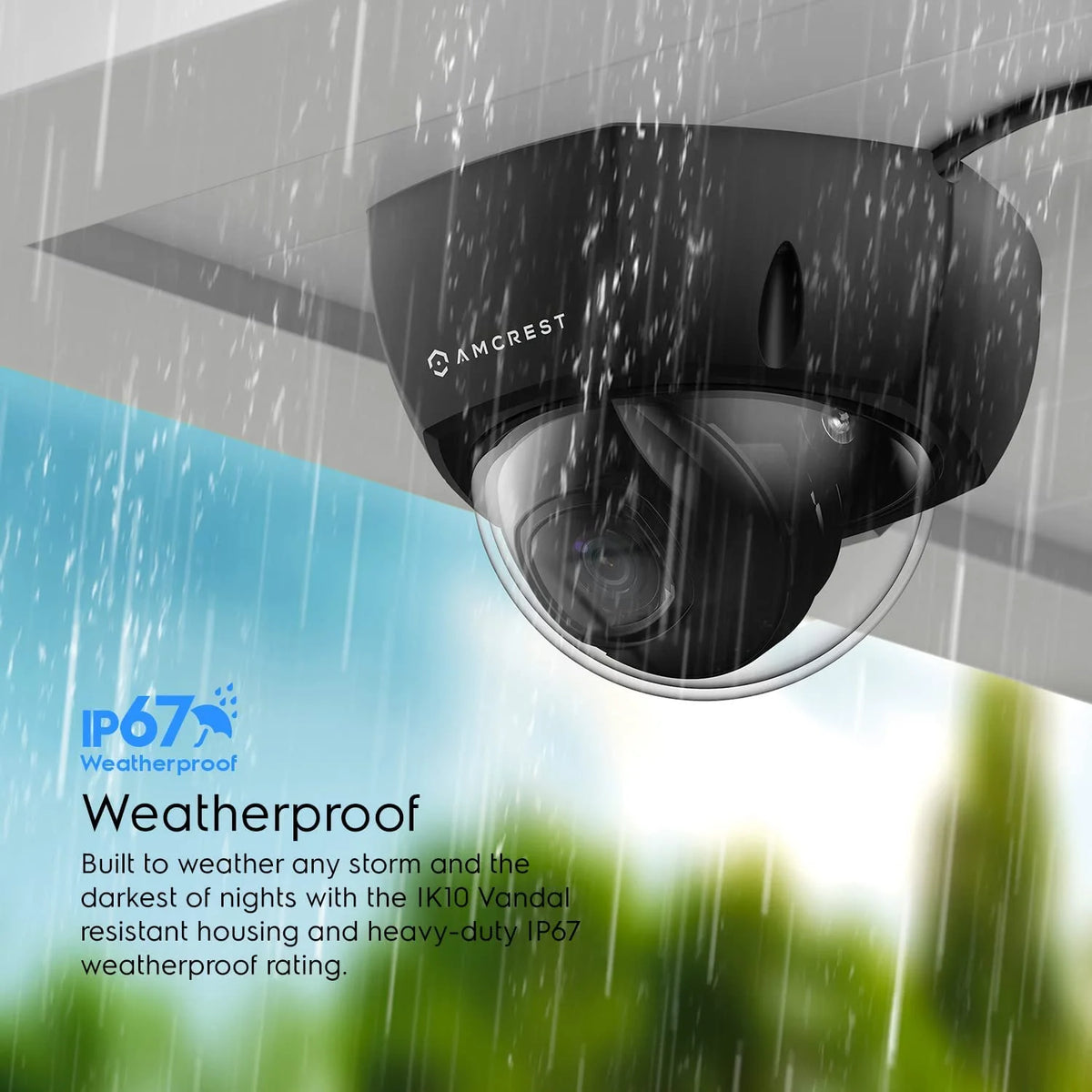 4K 8MP Outdoor Security POE IP Dome Camera with 98ft NightVision 2.8mm Lens P585