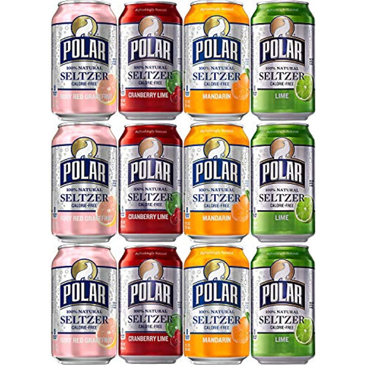 12 Oz Can Variety Pack of Seltzer (3 X 4 Flavors, 12 Cans) X565286