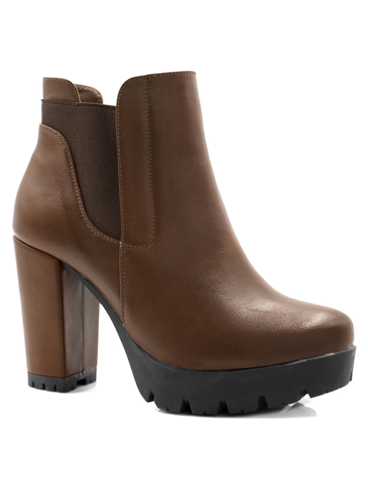 Chunky High Heel Platform Zipper Chelsea Boots Y700179
