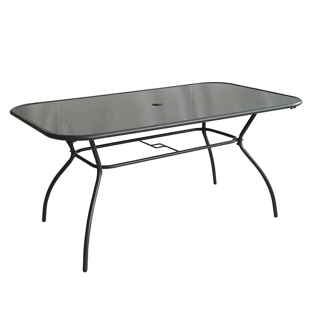 7 Pcs Wicker Dining Set with Tempered Glass Table H1185