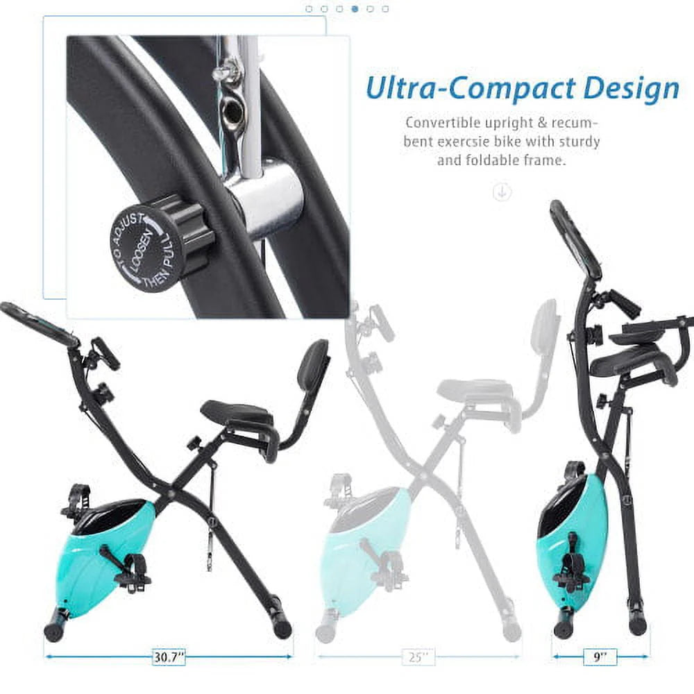 Folding Exercise Bike with 8-Level Adjustable Magnetic Resistance L86529