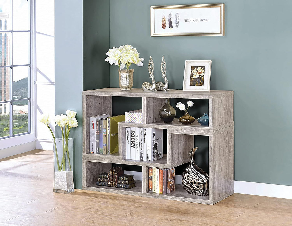 Grey Driftwood Convertible Bookcase TV Stand S62680