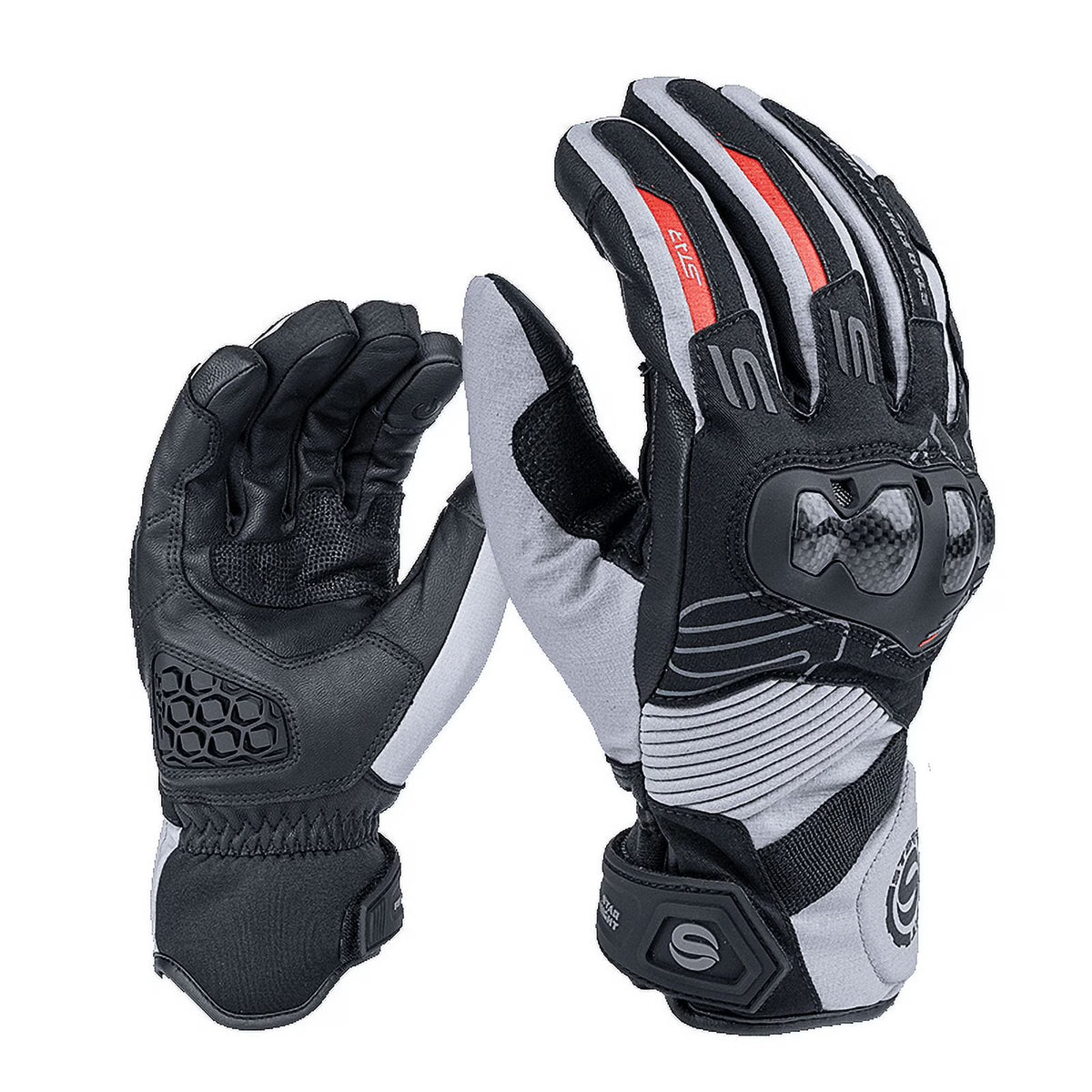 Vintage Leather Two-Finger Touchscreen Motorcycle Gloves E8050