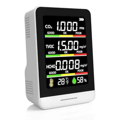 8-in-1 Air Quality Monitor with CO2, TVOC, HCHO, AQI, Temperature & Humidity Z315553