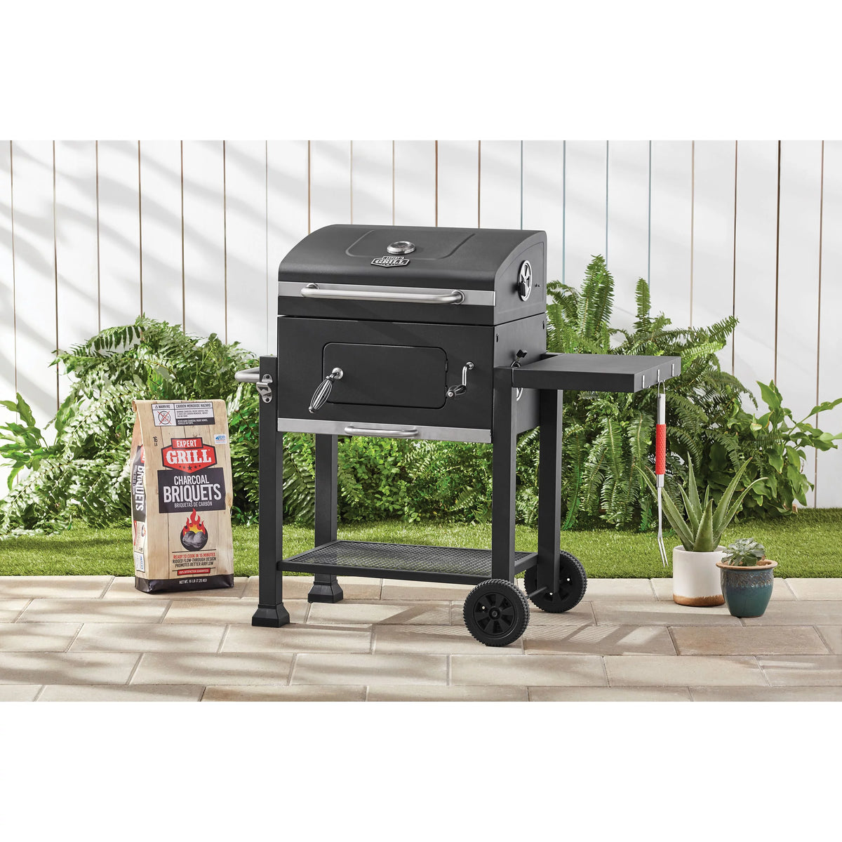 Heavy Duty 24-inch Charcoal Grill, Black L19639