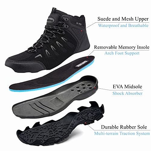 Men's Waterproof Non-Slip Lightweight Mid Top Hiking Boots Z927