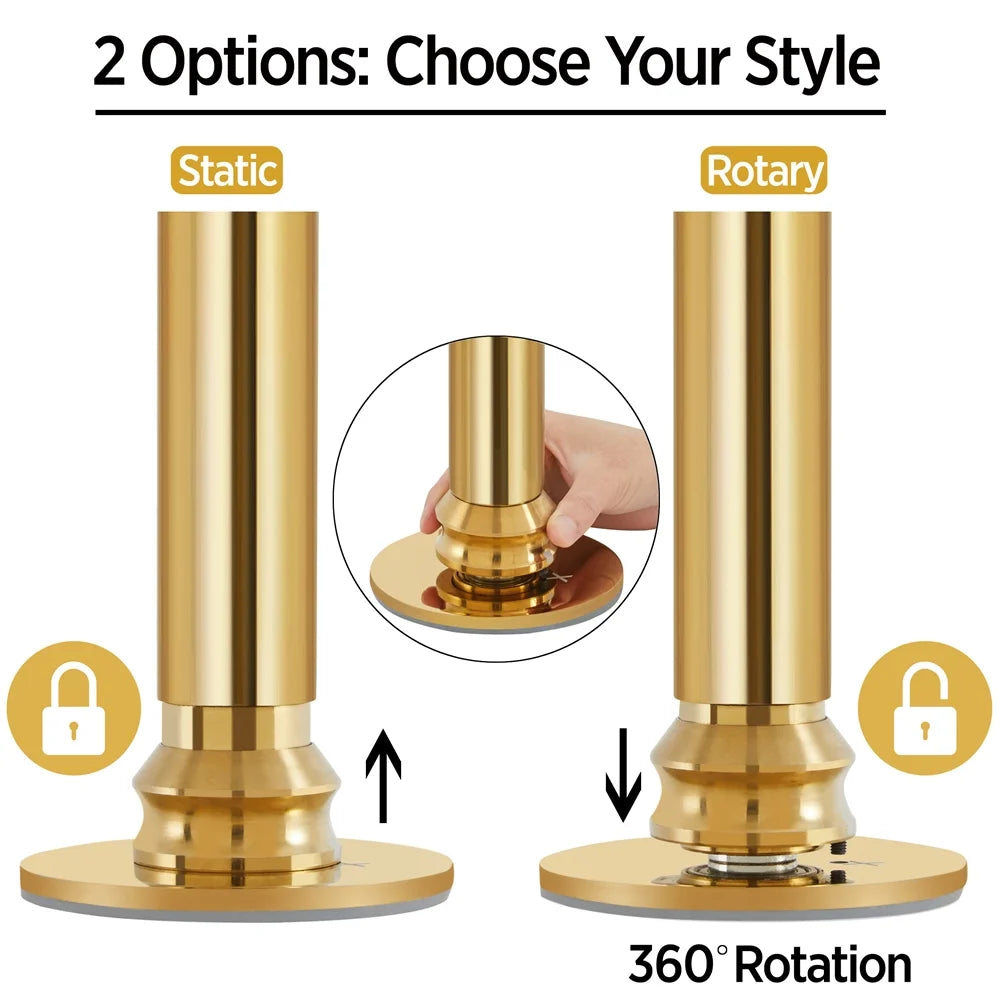 Gold Height Adjustable Spinning Static Dance Pole D947