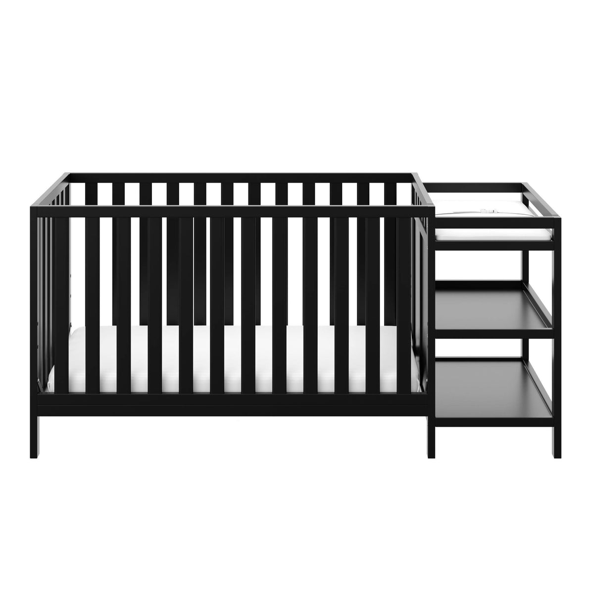 Black 4 in 1 Convertible Crib and Changer W82930