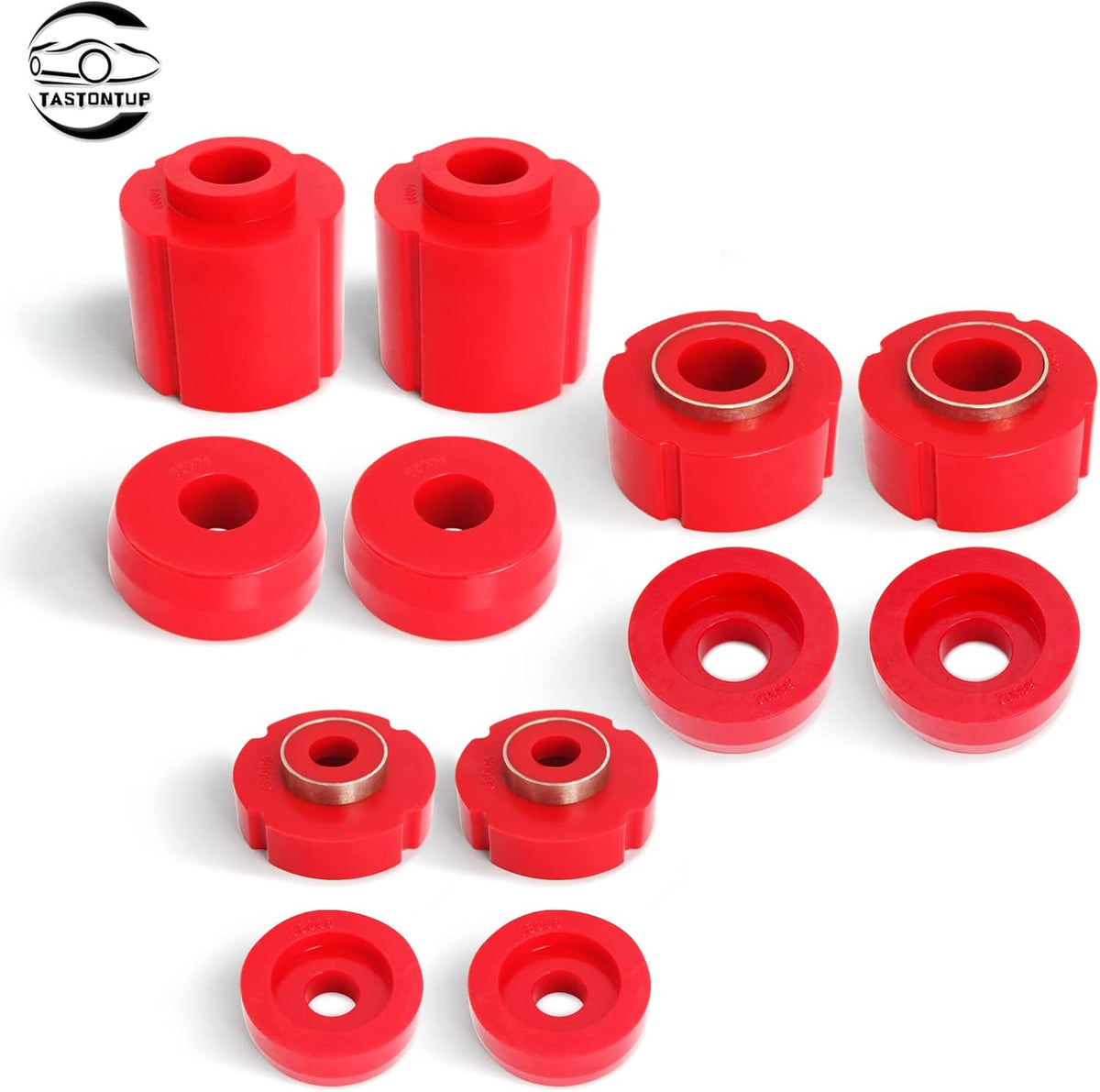 Red Polyurethane Body Mount Bushing Kit (12Pcs) Pack of 2 K376