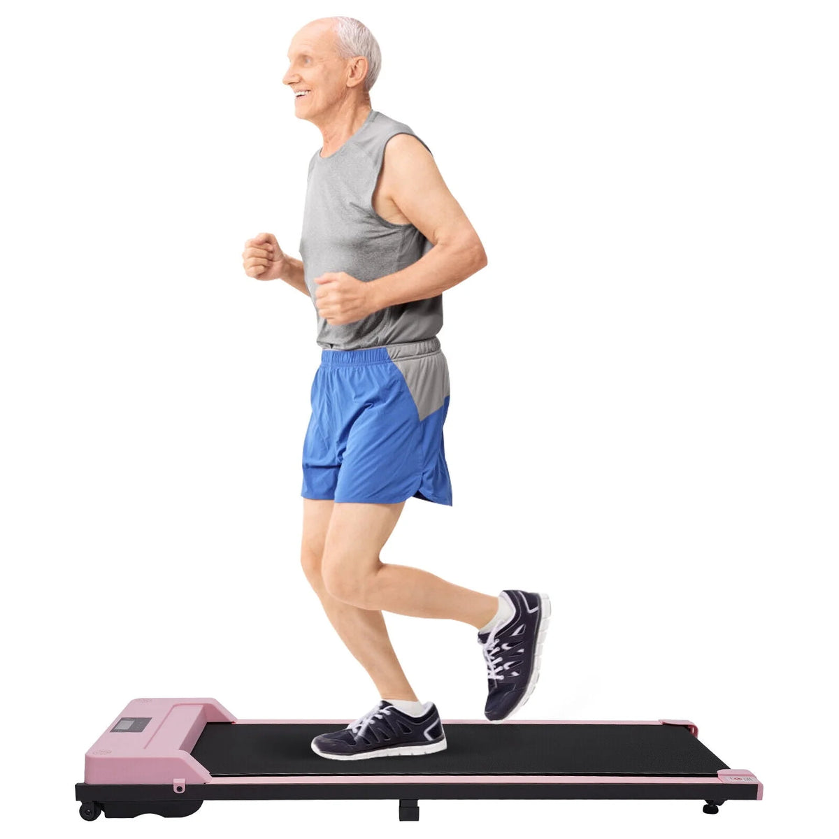 Portable Under Desk Treadmill with Remote Control and LED Display Pink R5063