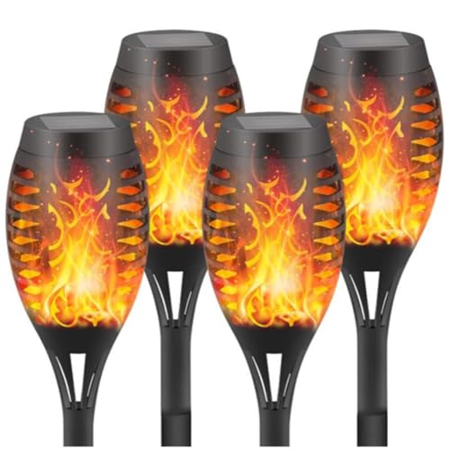 4 Pack Solar Torch Light with Flickering Flame, Waterproof Solar Garden Lights A1759