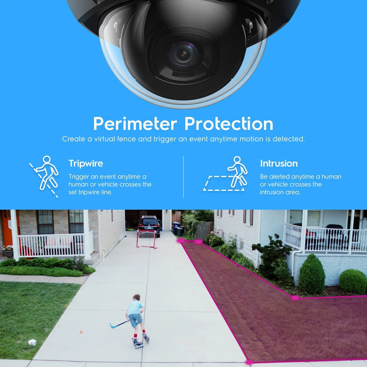 4K 8MP Outdoor Security POE IP Dome Camera with 98ft NightVision 2.8mm Lens P585