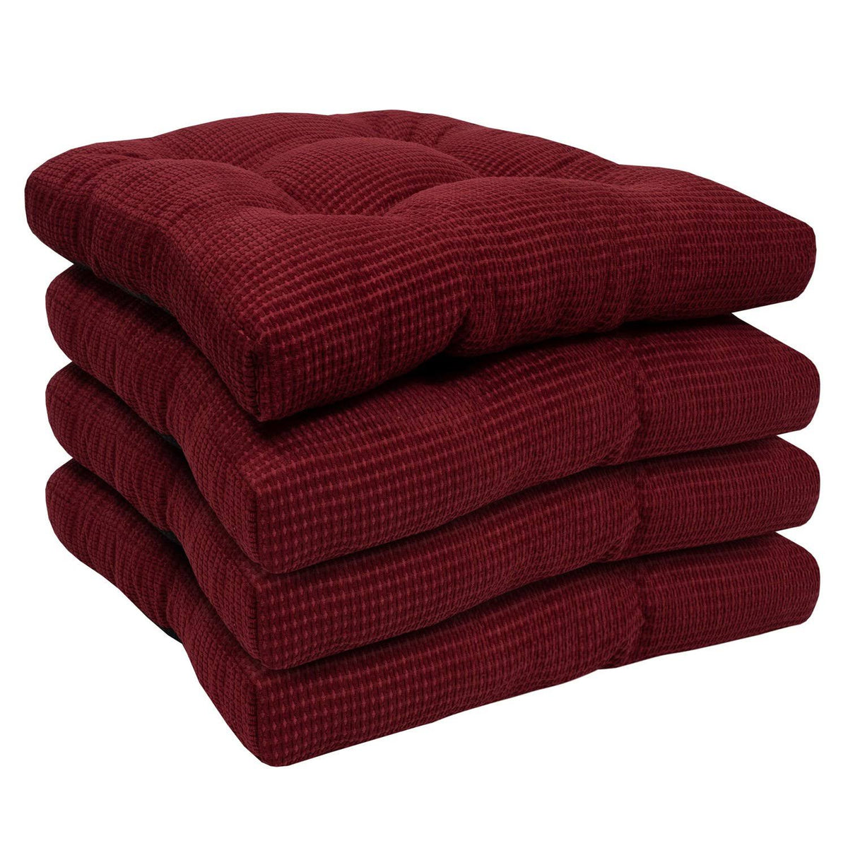 Burgundy 4 Pack Memory Foam Non Slip Chair Cushion K126205