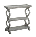 Grey Quatrefoil Console Table Z35003