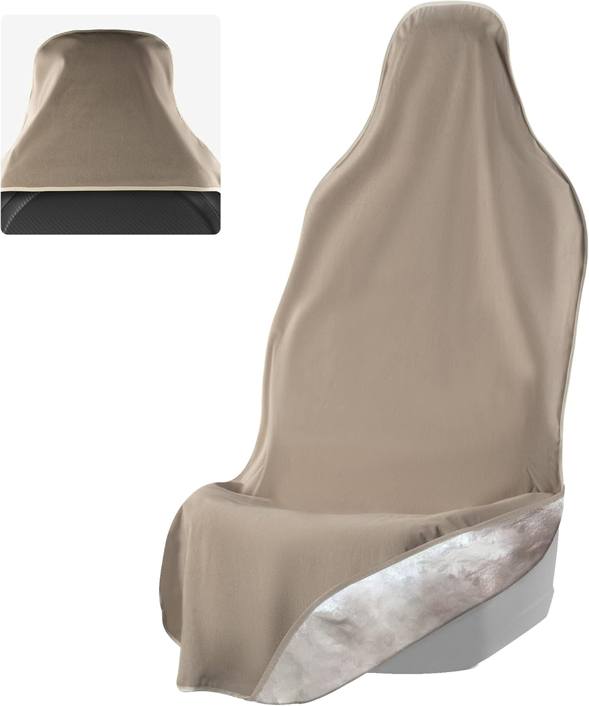 Tan Non-Slip Removable Car Seat Cover Pack of 2 I33797