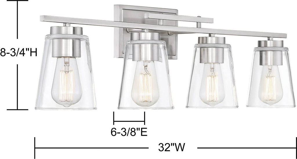 4 Light Satin Nickel Bath Bar L9902