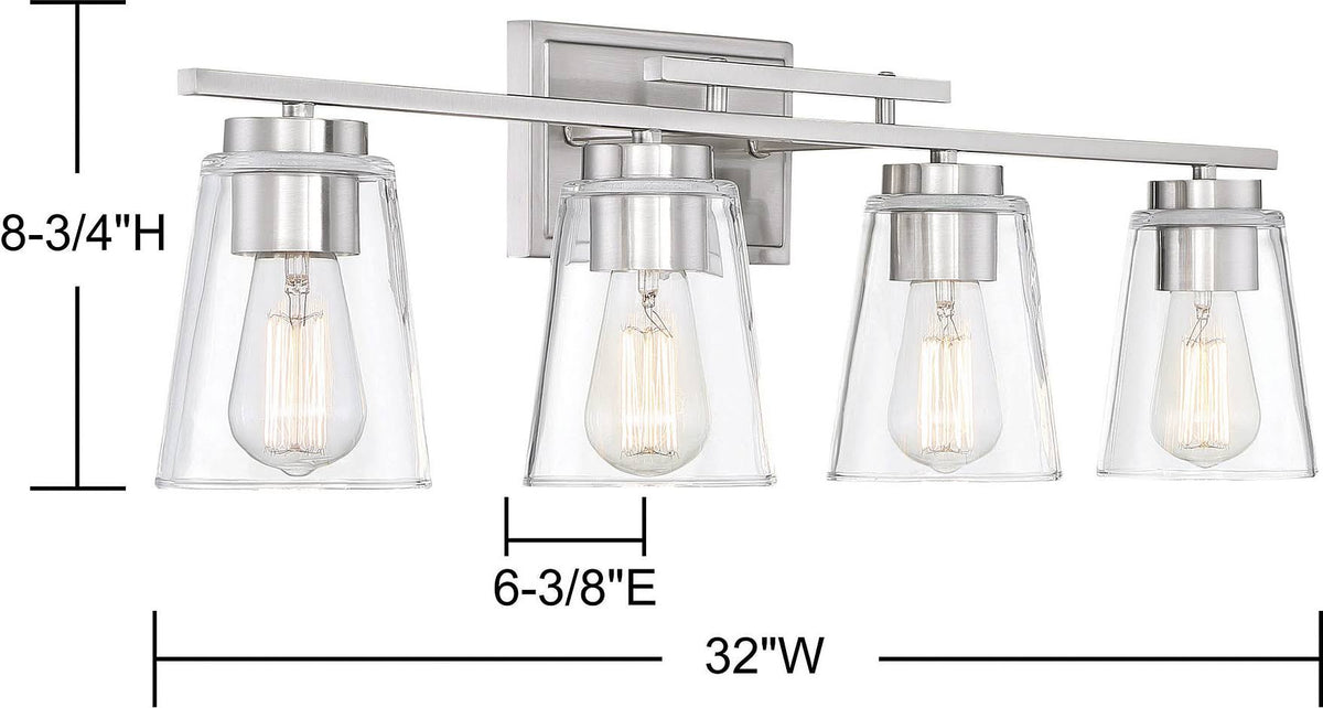 4 Light Satin Nickel Bath Bar L9902