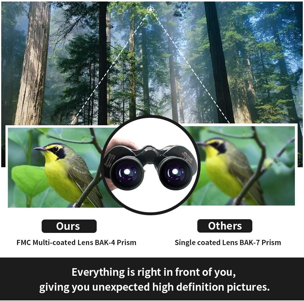 20x50 Compact HD Waterproof Binoculars with Strap Carrying Bag H55776