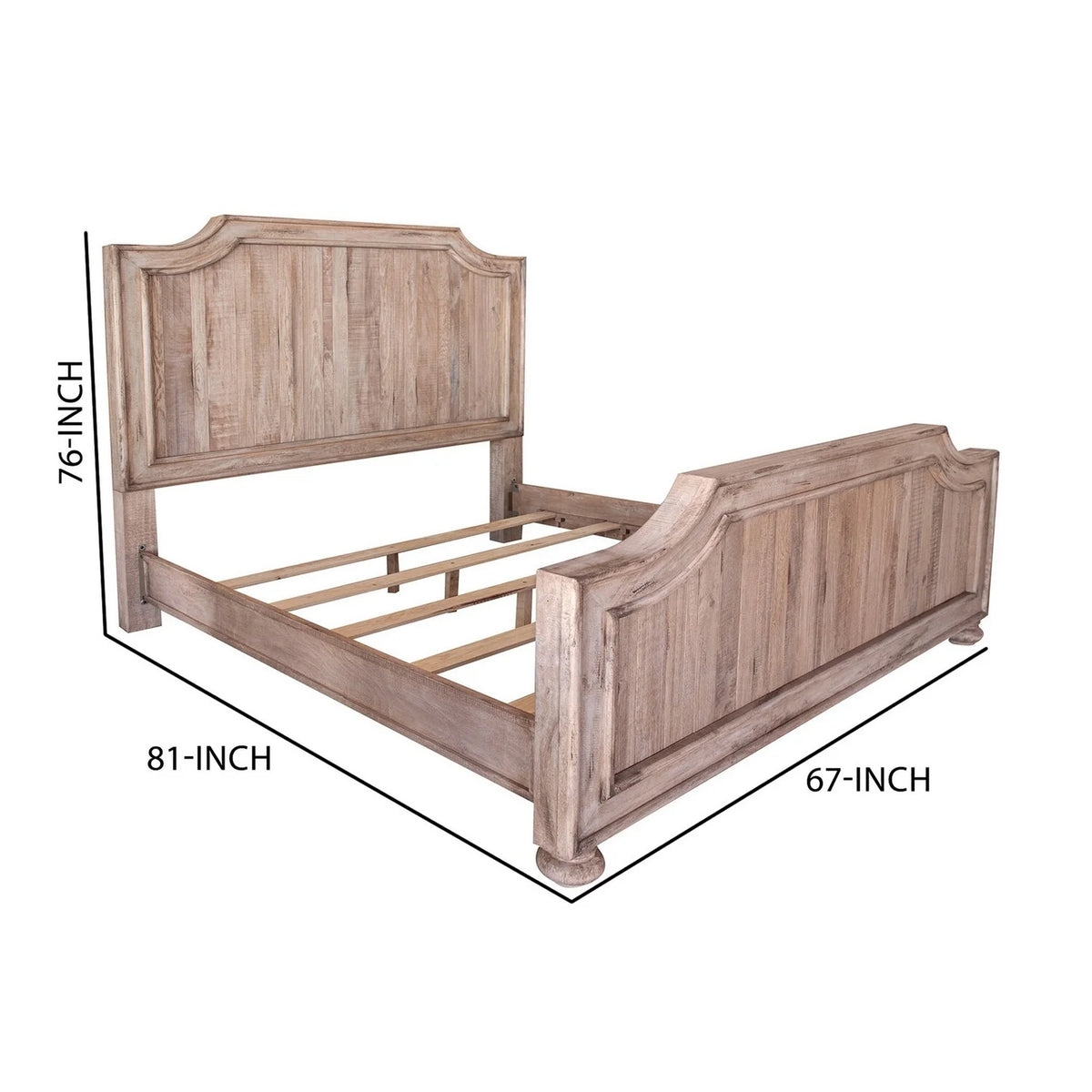 Queen Size Brown Mango Wood Bed V77715