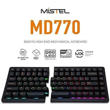RGB LED Backlit TKL Split Mechanical Keyboard with Cherry MX Red Switch T287