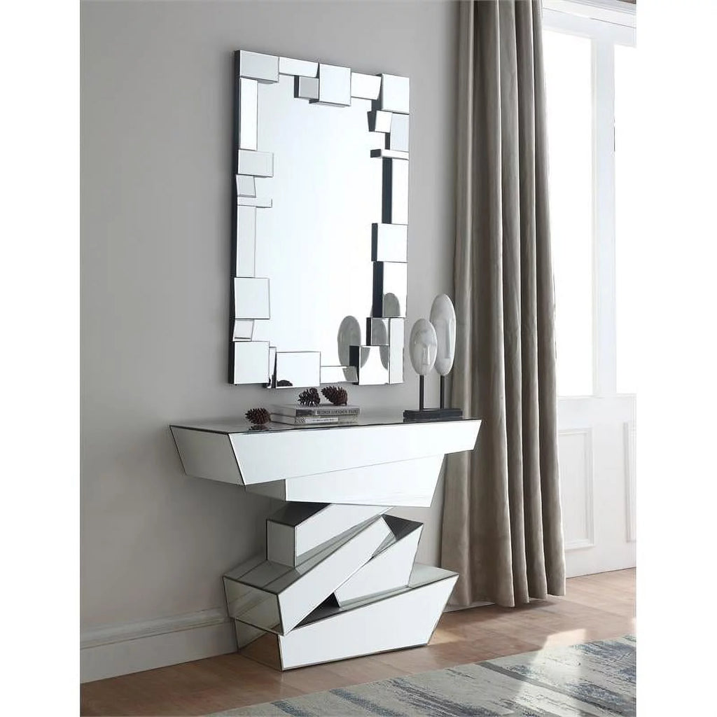 Mirrored Geometric Console Table U389777